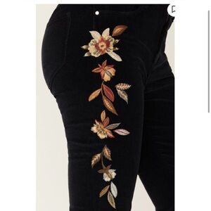 Free People Driftwood Farrah Embroidered Cord Flare Jeans